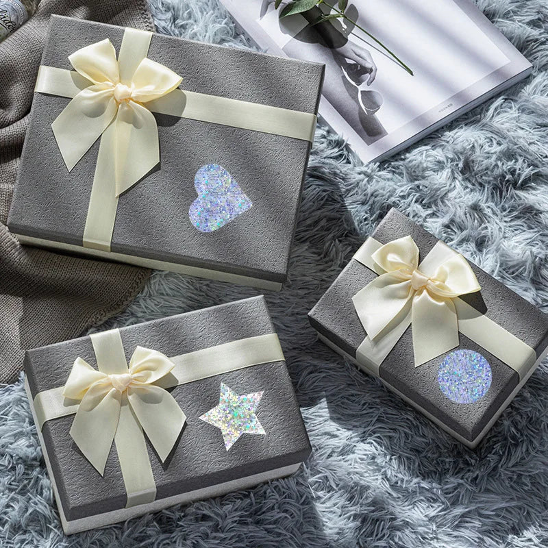Heart Stickers and Star Stickers Roll | 100-500pcs Thank You Labels for Small Packaging