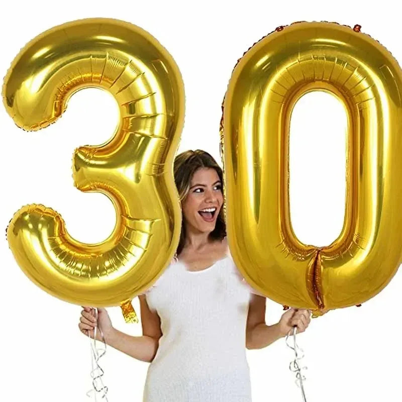 Large Gold Number Balloon 40 Inch | Milestone Birthday & Anniversary Decoration