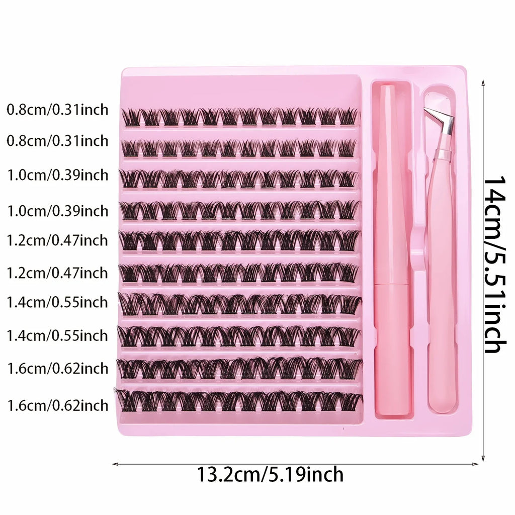 DIY Lash Extension Kit Lash Clusters With Bond Individual Lashes Kit Cluster Lashes Wispy D Curling False Eyelash Clusters
