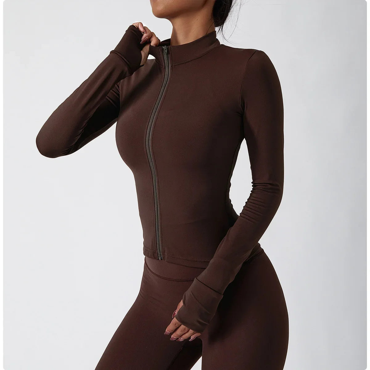 Women Zip Long Sleeve Sports Jacket