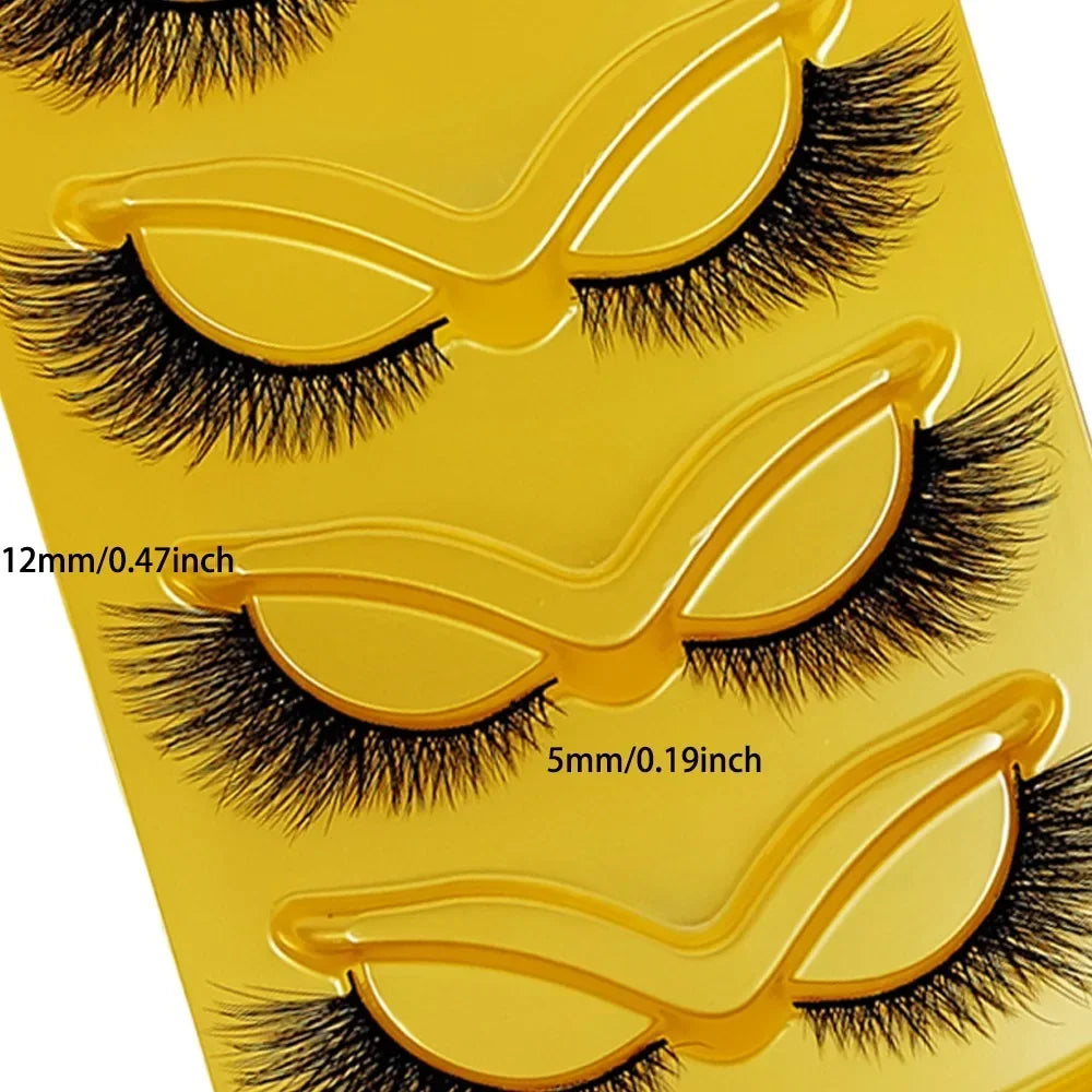 5 Pairs Cat Eye False Eyelashes Eye End Lengthening Long Curling Thick Fluffy All-match Comfortable Faux Mink False Eyelashes