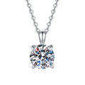 Mini Moissanite Real 925 Sterling Silver Pendant Necklace Female Clavicle Necklaces Wedding Party Jewelry