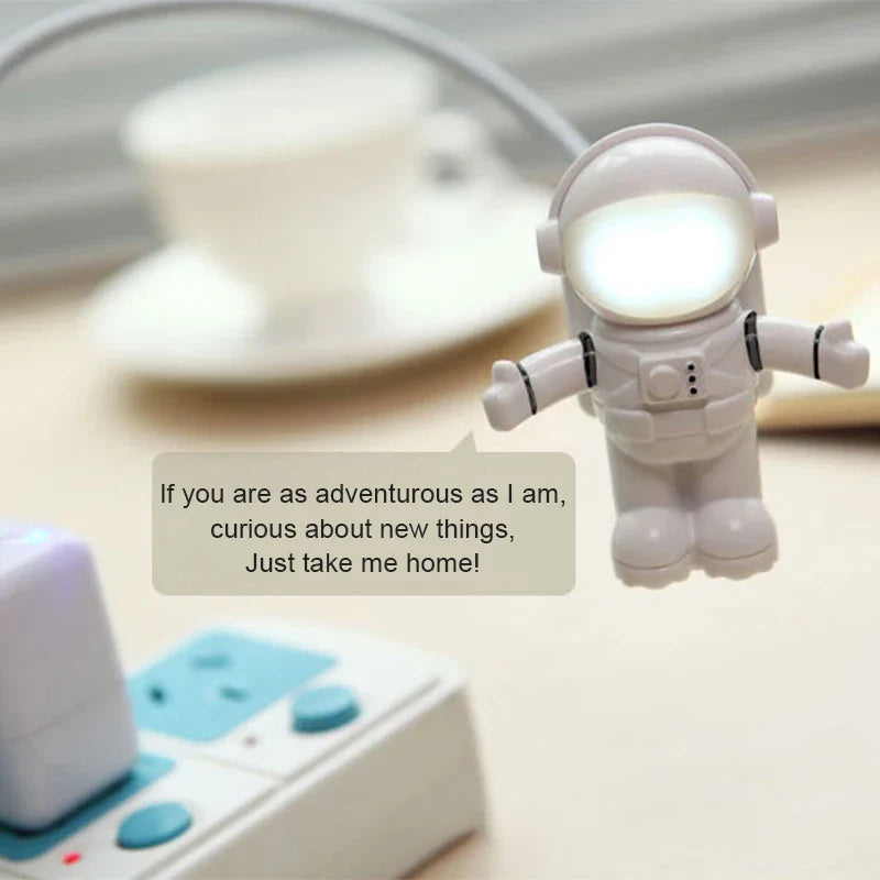 Astronaut LED Desk Lamp | USB Flexible Night Light with Eye Protection