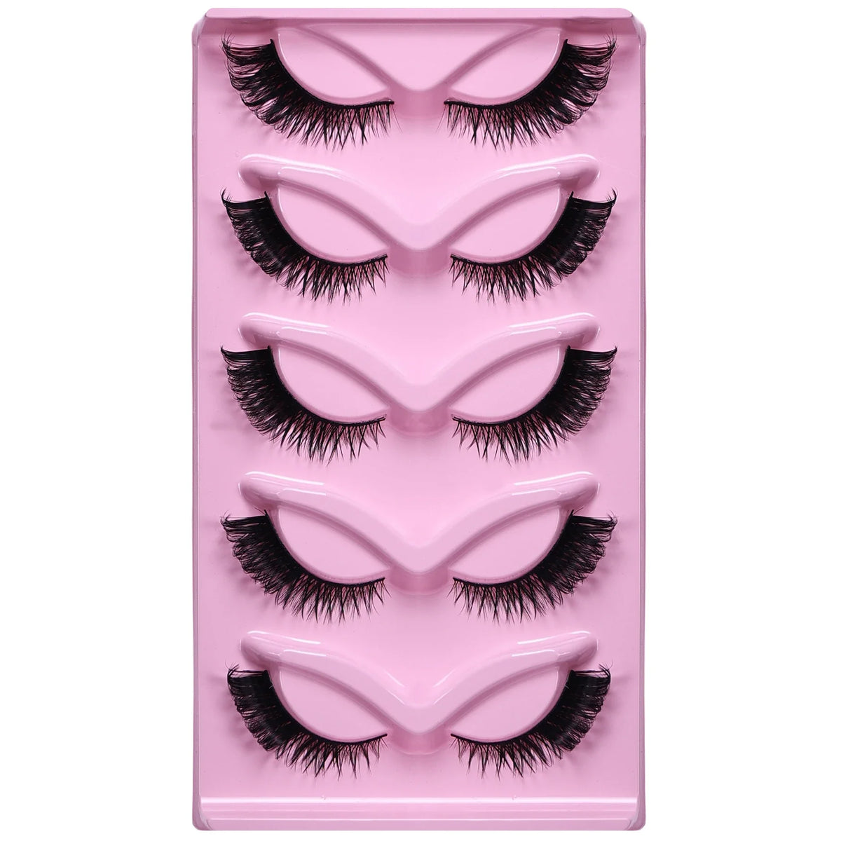 5 Pairs Cat Eye False Eyelashes Eye End Lengthening Long Curling Thick Fluffy All-match Comfortable Fake False Eyelashes
