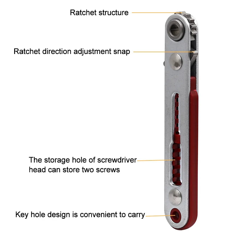 Mini Ratchet Wrench Set with Hex and Torx Bits | 1/4 Square Drive Socket Tool