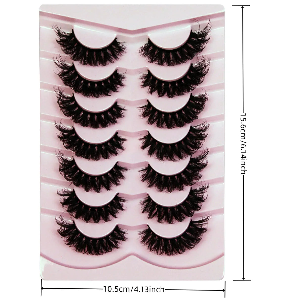 7 Pairs False Eyelashes Wispy Lashes Natural Look Fake Eyelashes Cat Eye Lashes Faux Mink Fluffy Strip False Lashes Pack