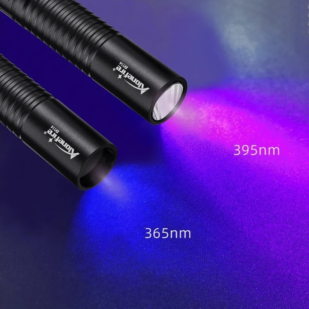 365/395nm UV Flashlight Rechargeable | Mini Ultraviolet Detection Light for Pets, Money, and More
