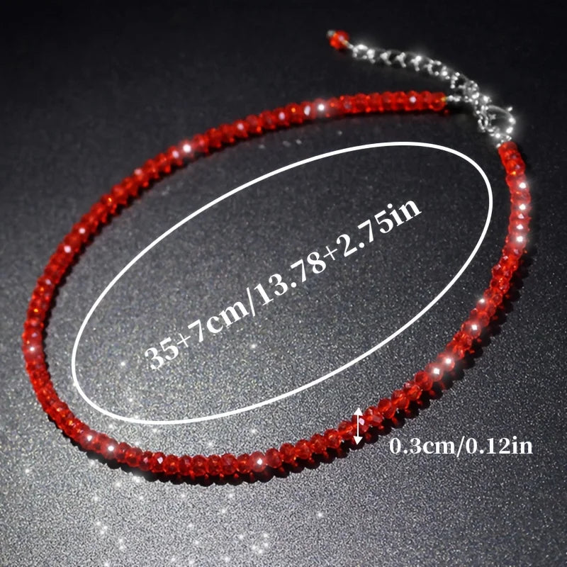 Sparkling Classic Noble Multi-color Artificial Crystal Necklace Neck Jewelry For Birthday Valentine's Day Lovers Gifts