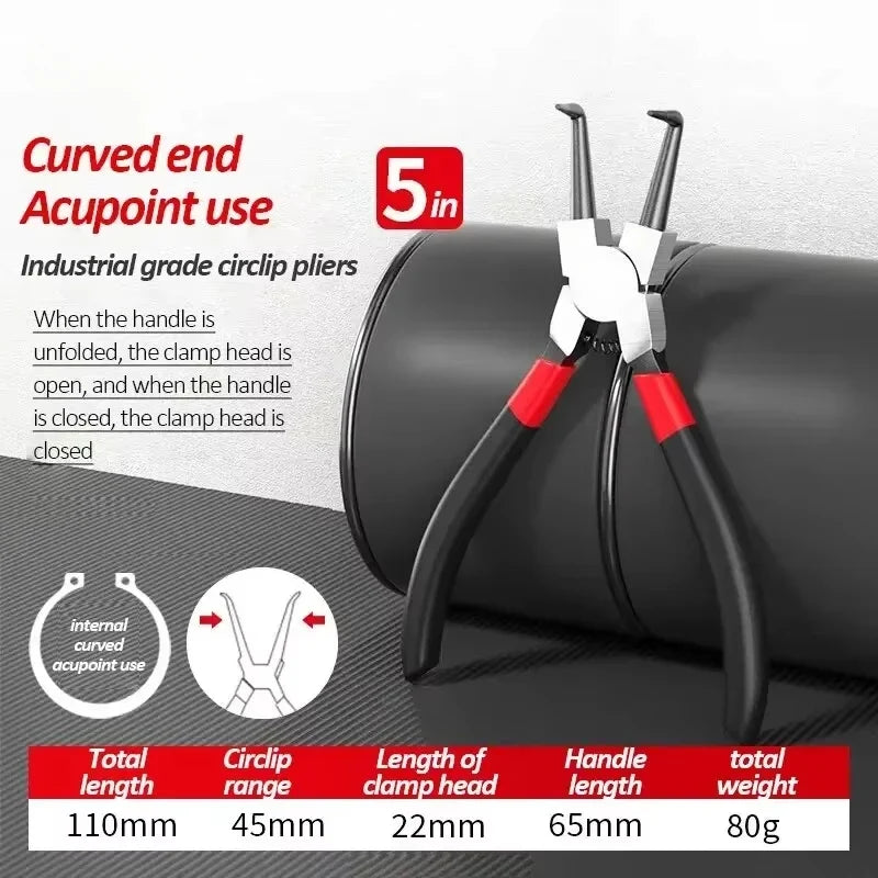 5-In Circlip Pliers | Dual-Purpose Retaining Ring Pliers for Internal and External Snap Rings