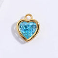 S925 Sterling Silver Heart Blue Crystal Charm DIY Handmade Bracelet Necklace Accessories For Women SD68