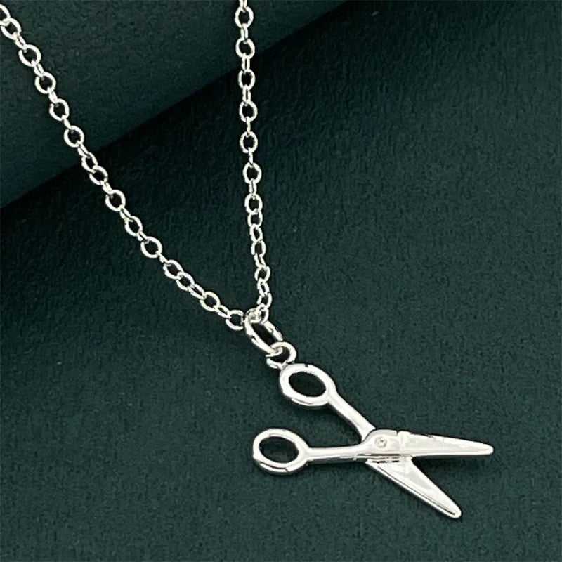 925 Sterling Silver Scissors Style Pendant Necklace Delicate Small Women Necklace Personality Creative Jewelry