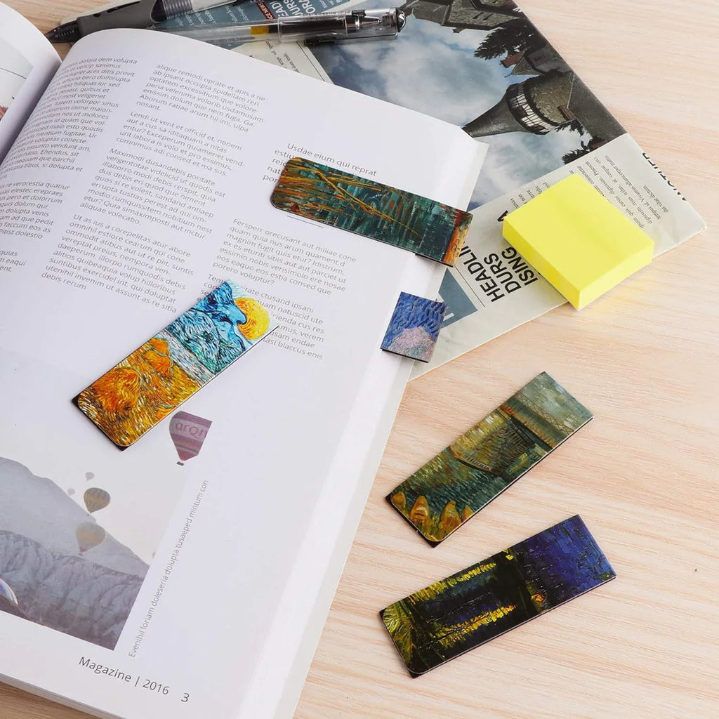 2.5Inch 4PCS Bookmarks with Magnet Book Markers Page Clip for Students Teachers School Home Office Reading Supplies