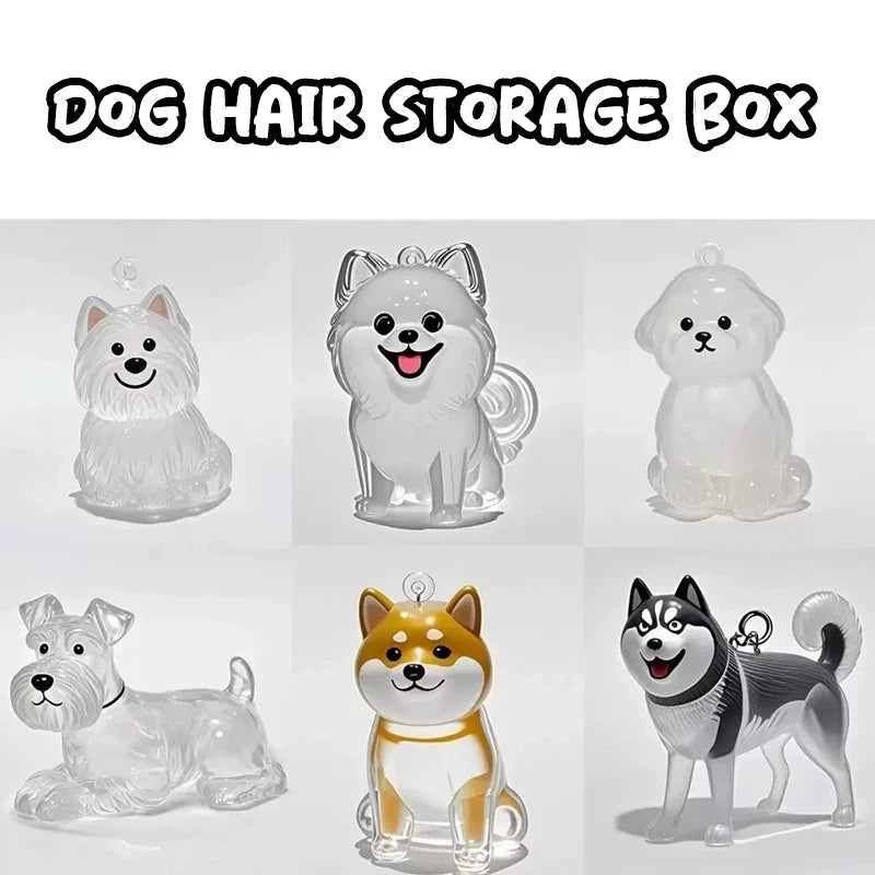 Clear Puppy Hair Memorial Keepsake Capsule | Pet Fur Display Keychain