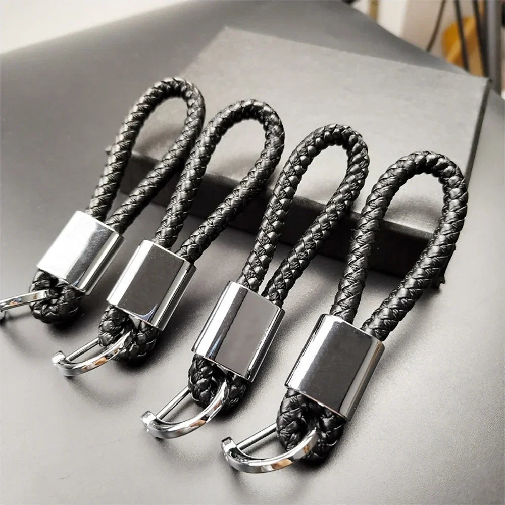 Custom Car Logo Keychain | Metal Woven Key Ring for Mercedes Benz VW Audi