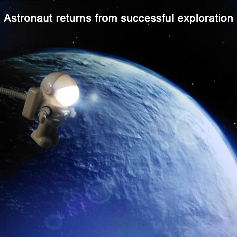Astronaut LED Desk Lamp | USB Flexible Night Light with Eye Protection