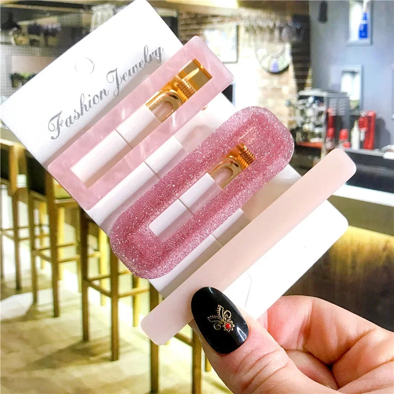 Korean Trendy Colorful Acetate 3pcs/Set Hair Clip Set Hairpin for Women Girls Barrettes Accessories Jewelry Hairgrip Headwear