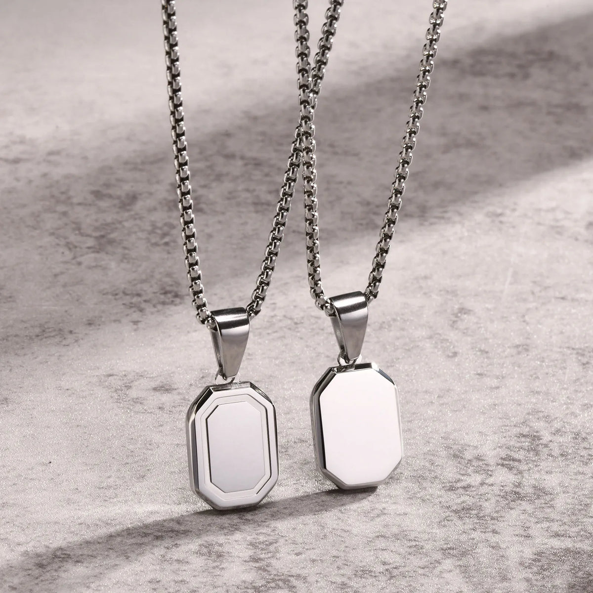 Personalized Initial Geometric Necklace | Stainless Steel Letter Pendant for Men and Women