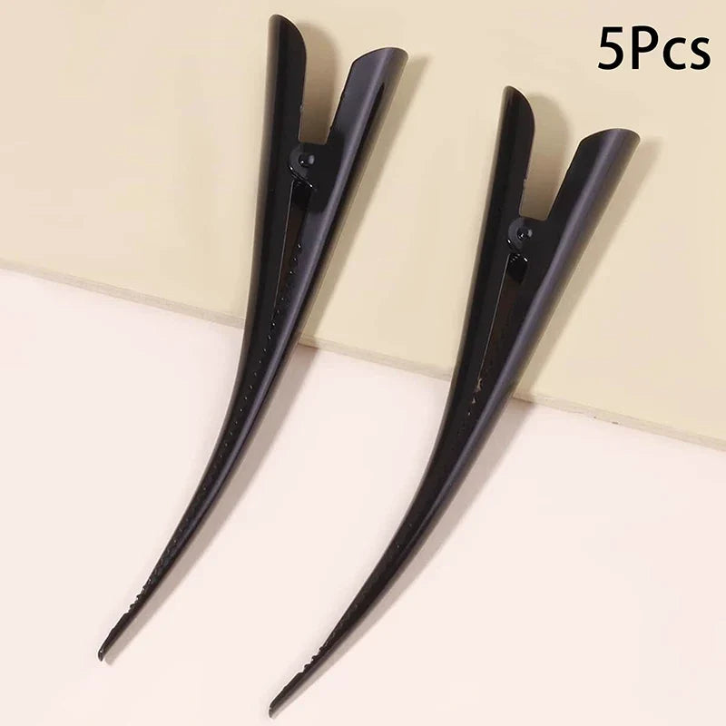 (BF06)5/10pcs Long Metal Hair Clips Horn Clip Hair Clamps Hair Accessories Duck Teeth Hairdressing Salon Tip Clip