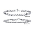 Men's Stainless Steel Chain Bracelets Set | 2pcs Silver Gold Black Twist Rope & Cuban Link