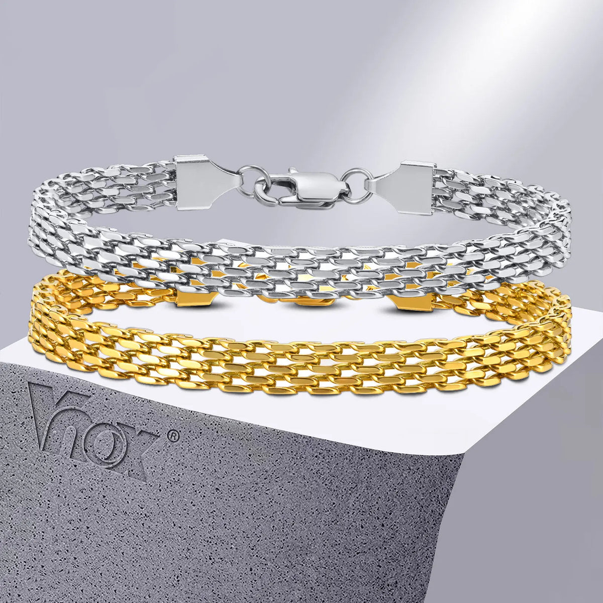 Stainless Steel Mesh Link Chain Bracelet | Unisex Italian Chain Jewelry Gift