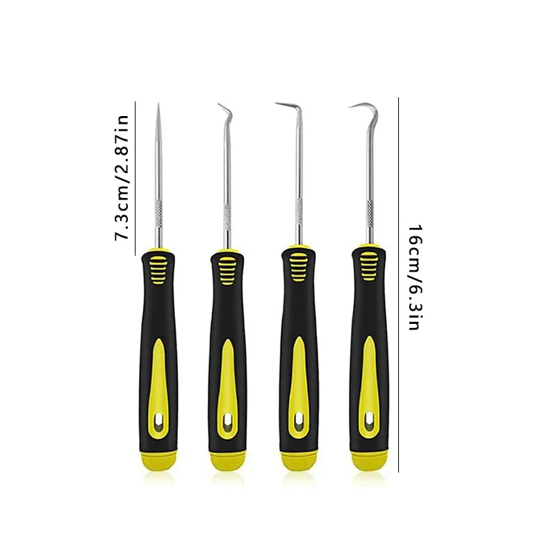 4 Pieces Long Pick & Hook Set Gasket Puller Pick Tools for Removing Car Auto Oil Seal O-Ring Seal Tools