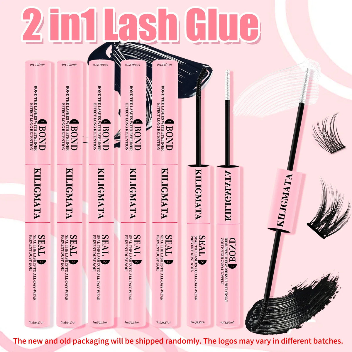10ml Cluster Lash Glue Waterproof Sweatproof Black Eyelash Adhesive Quick-Dry Clusters Hold up to 72 Hours