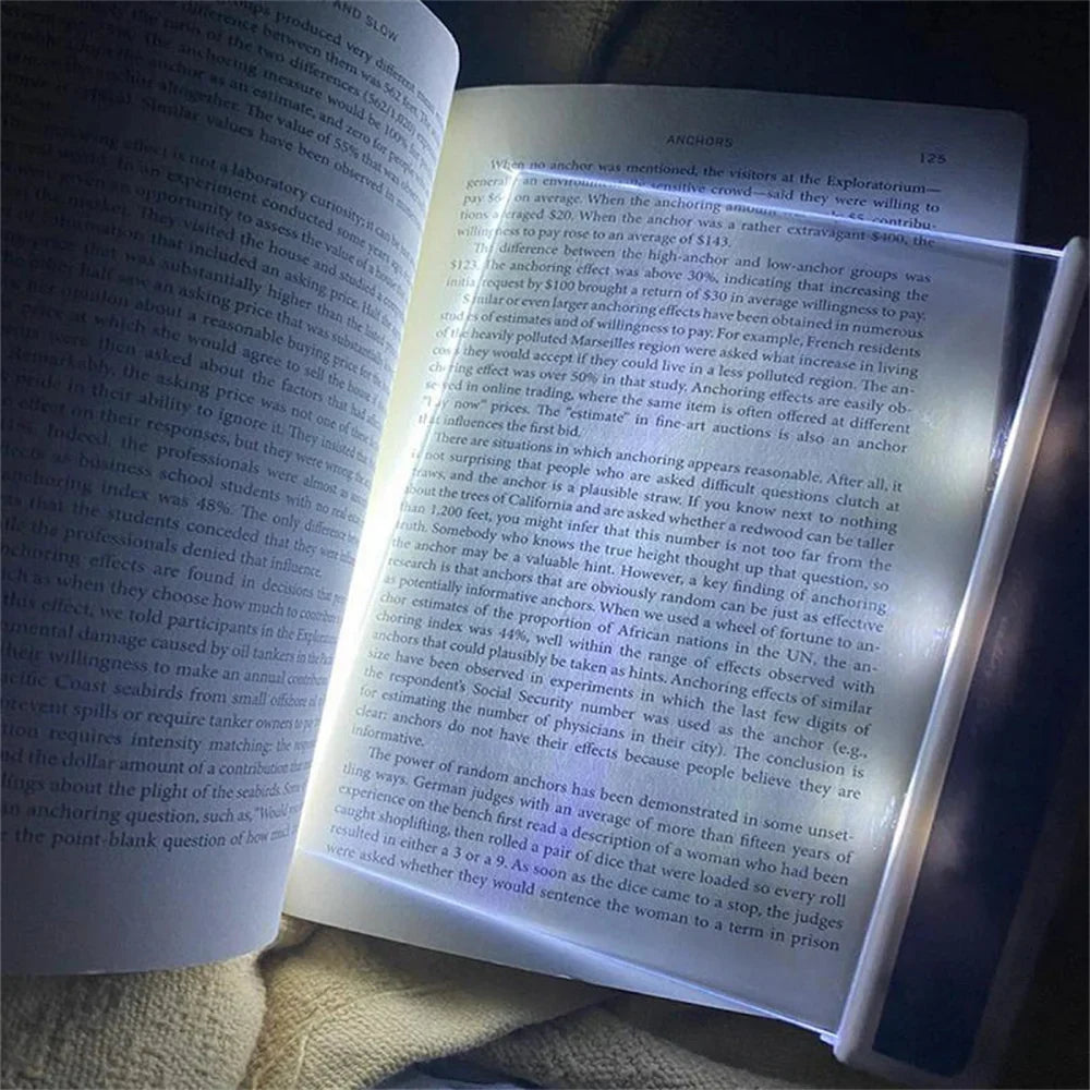 LED Book Light Eye Caring Flat Plate Panel Bookmark Light | Portable Reading Lamp for Bed Travel