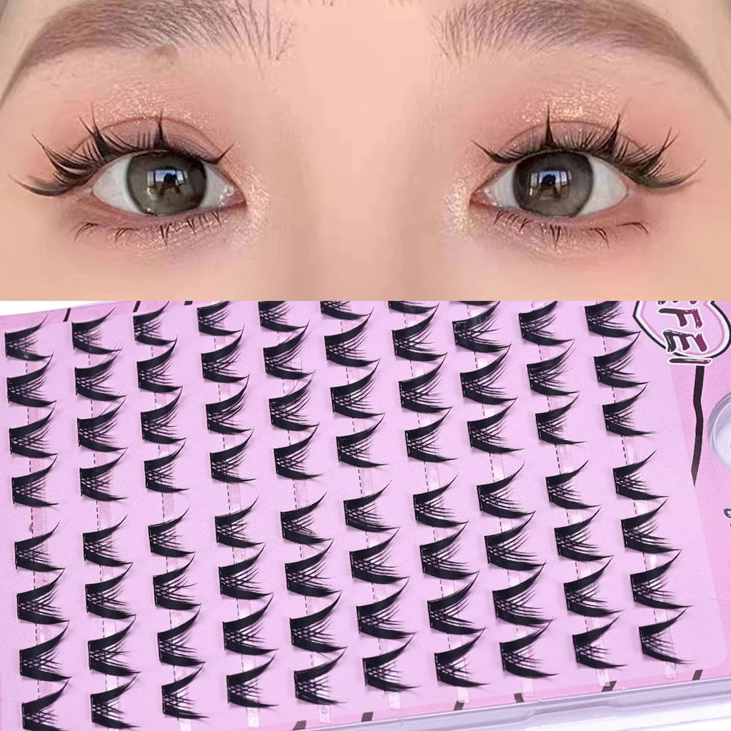 Self Adhesive Glue-free lash Clusters Fake Eyelashes Segmented Home DIY Individual HandMade Soft Eyelash Extensions
