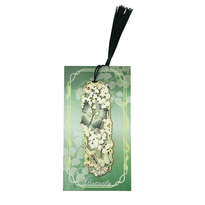 Chinese Style Tassel Hollow Butterfly Metal Bookmark Gift For Students Teachers Reading Page Clip Bookmarks Books Accessories[Q]