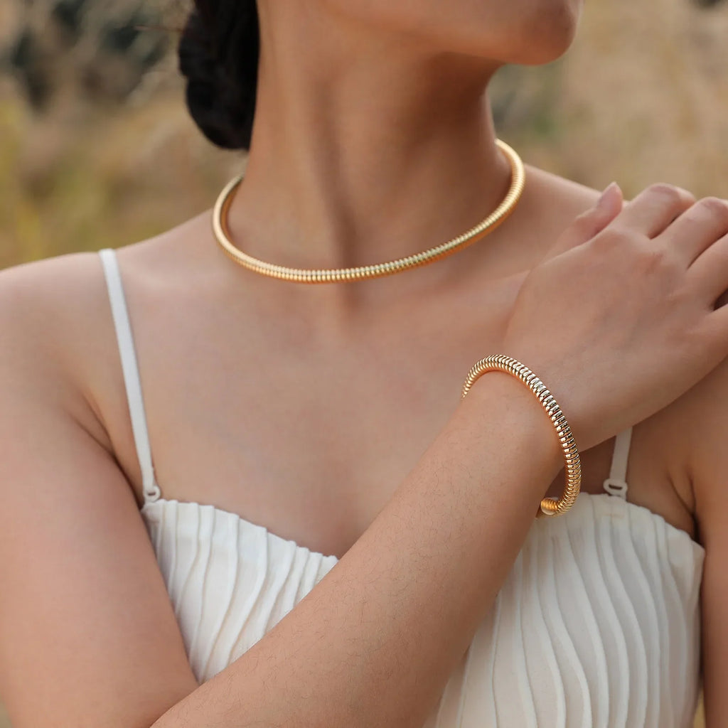 Vnox Cool Exaggerated Snake Bone Choker Necklaces for Women Lady, New Trendy Hip Hop Metal Chain Collar Party Gift Jewelry