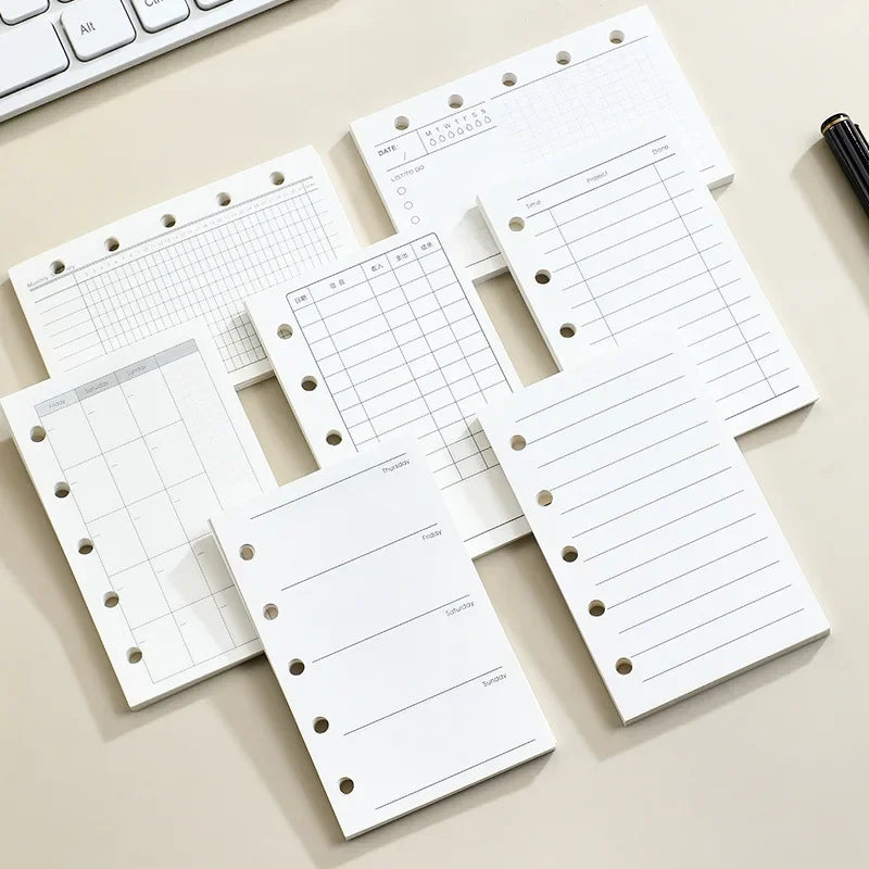 M5 Loose Leaf Notebook Refill Spiral Binder Inner Page Grid Blank Line Diary Agenda PlannerSchool Stationery