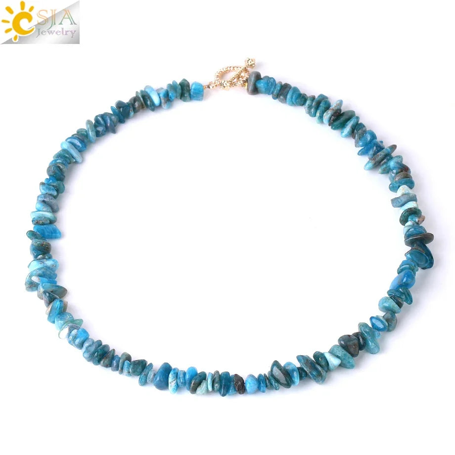 Natural Chip Stone Choker Necklace | Bohemia Crystal Bead Jewelry