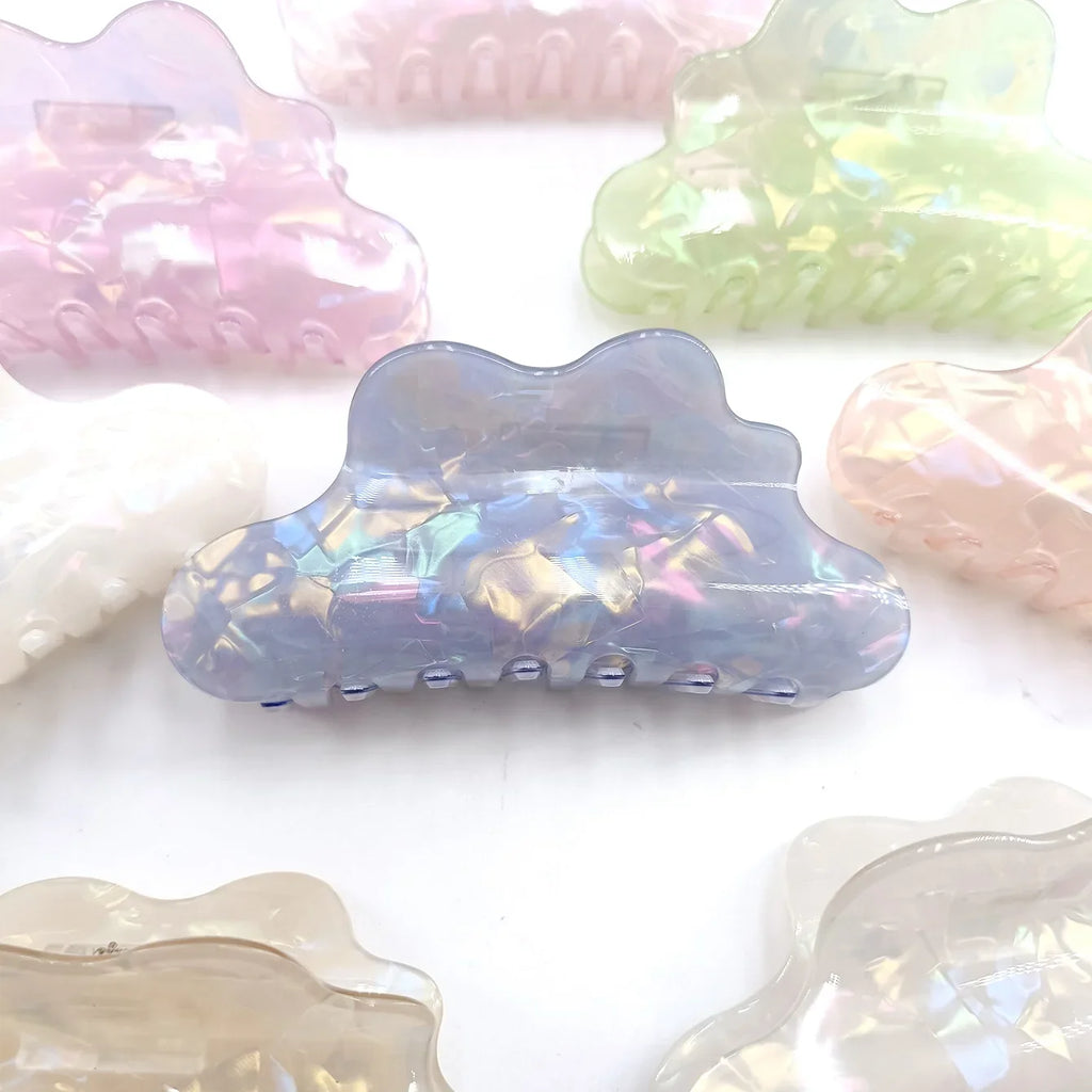 Fantasy Color Mermaid Color Cloud Shape Hair Clip Grab Clip Imitation Acetate Hair Clip Shark Claw Hair Accessories for Women