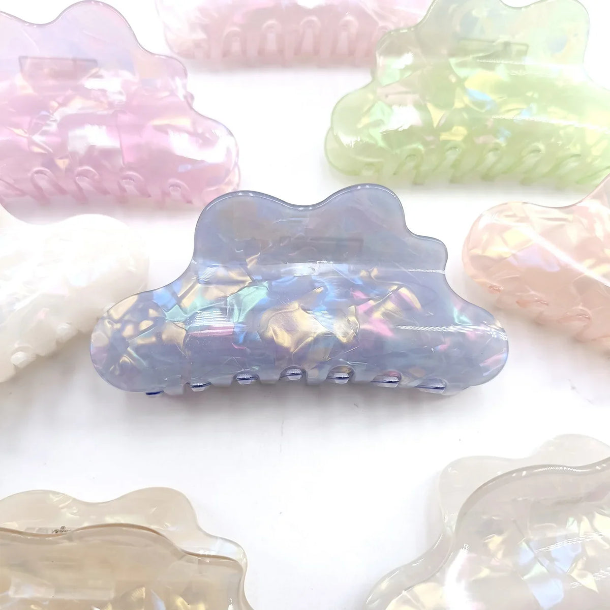Fantasy Color Mermaid Color Cloud Shape Hair Clip Grab Clip Imitation Acetate Hair Clip Shark Claw Hair Accessories for Women