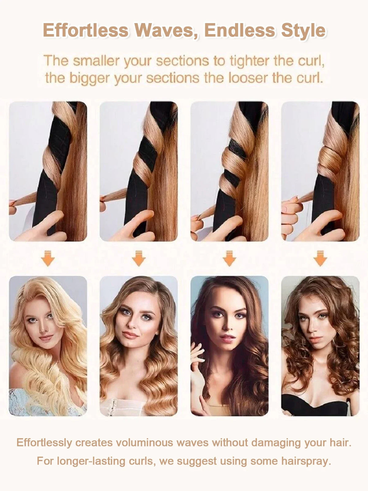 1.6-Meter Extended Lazy Curling Iron With Fine Waves No Heat Or Damage To Hair Sponge Hair Loop Hair Clip Set Sleep Curling Tool