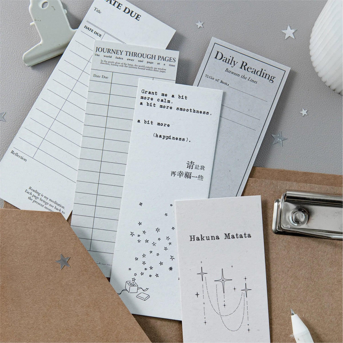 Journal GO 5pcs Ins Style Vintage Bookmark Creative Notes Book Mark for Students School Office Supplies Stationery