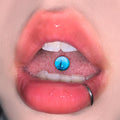 New Trendy Hypoallergenic Stainless Steel Colorful Eye Tongue Rings for Women Tongue Stud Body Piercing Jewelry