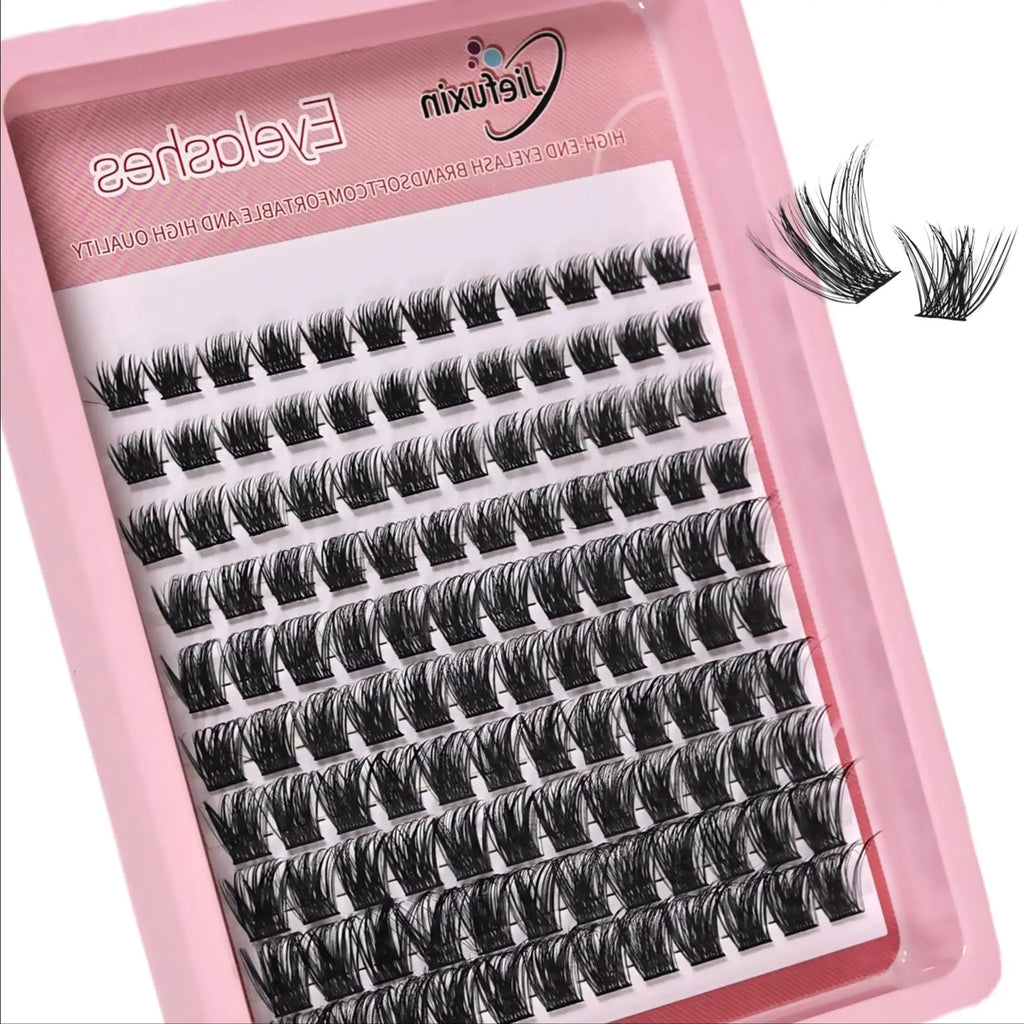 120pcs Lash Clusters Wispy Individual Eyelashes 8-16mm D Curl Fluffy Cluster Lashes Natural Look Eyelash Extensions
