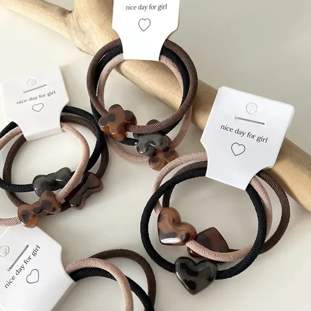 3pcs/set Woman Korean New Classic Leopard Hair Rope Fashion Acrylic Hair Rope Ties Headwear Girls Women Hair Accessories