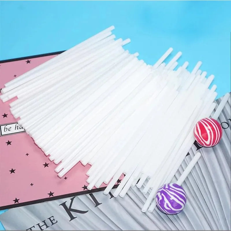 50 Pack Clear Acrylic Lollipop Sticks | Reusable Candy and Baking Sticks