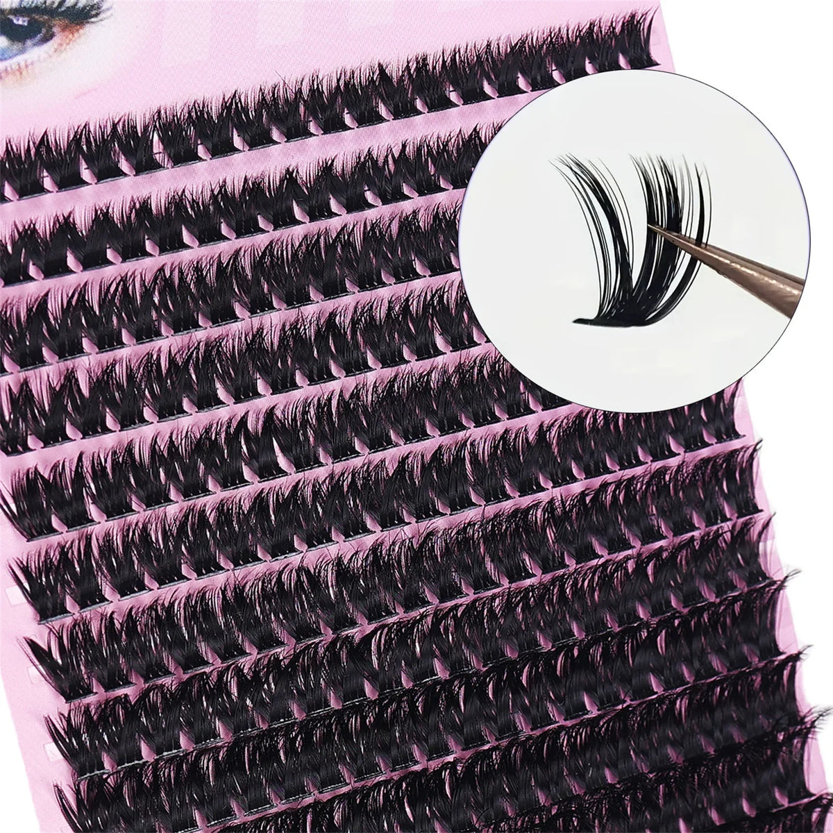 Simple Self-Graft Handmade 80D D Curl Individual Lashes 280Pcs 8-16mm Dense Clusters For Makeup Newbies & Artists