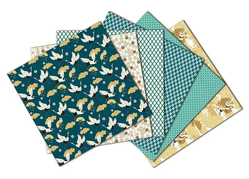 Crane Origami Paper Pads | 12 Sheets Craft Cutting Dies for Scrapbooking