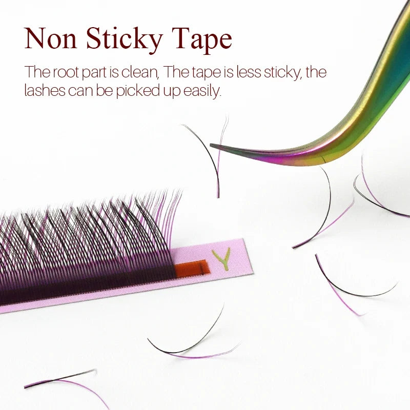 SONG LASHES Y Shape Ombre Color Lashes Two tip C/D Curl Premade Volume Lashes Individual Eyelash Extension Supplies