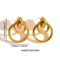 Stainless Steel Circular Splicing Earrings | Modern Geometric Drop Earrings