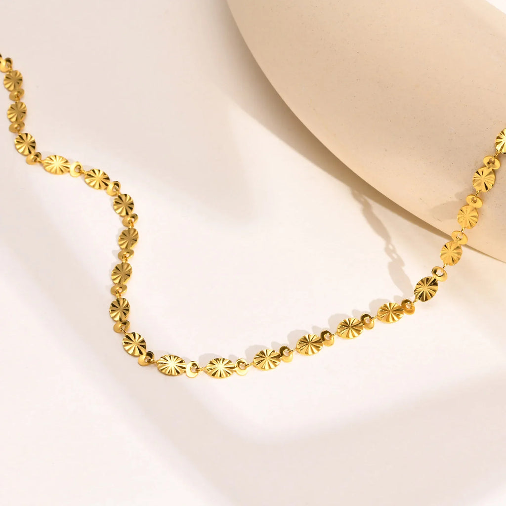 Daisy Chain Necklace Women, Stainless Steel Flower Shape Collar Fashion New 2022