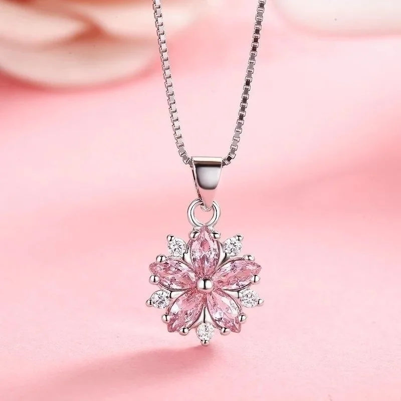 925 Sterling Silver Necklace Zircom for Women 18k Gold Plated Jewelry Pendant Birthday Party Gift Jewelry Gift N12