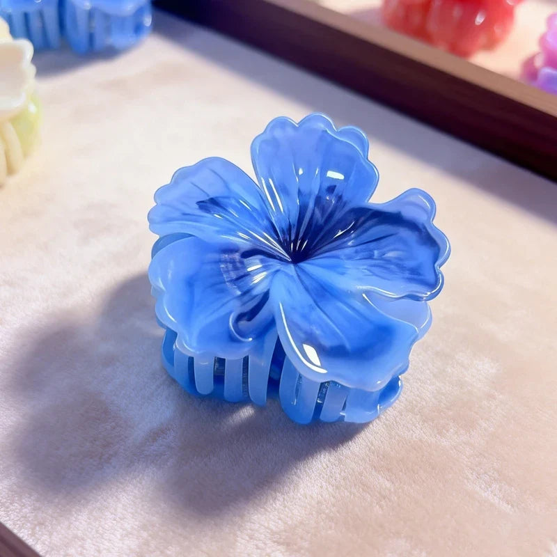 1/6pcs Rendering Colorful Flower Hair Clip for Woman Elegant Korean Style Shark Clip Fashion Girl's Ponytail Clip Hair Clamp
