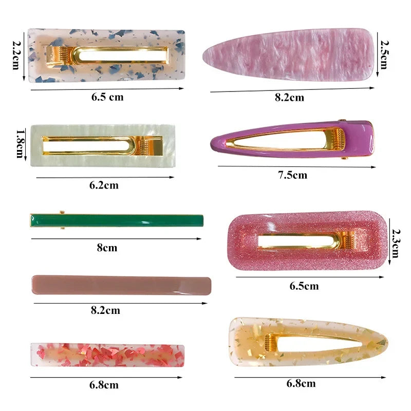 Korean Trendy Colorful Acetate 3pcs/Set Hair Clip Set Hairpin for Women Girls Barrettes Accessories Jewelry Hairgrip Headwear
