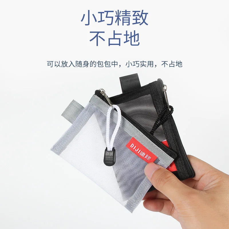 Mini Mesh Zipper Card Pouch | Transparent ID and Credit Card Storage Bag