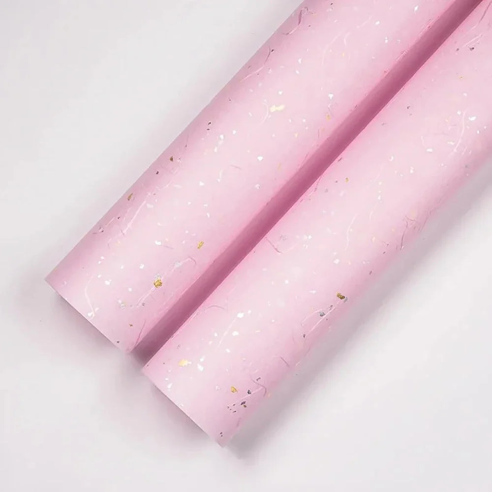 23.6 Floral Wrapping Paper Set | DIY Bouquet Wrap with Gold and Silver Accents
